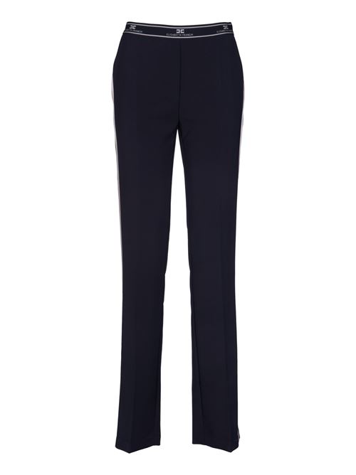 ELISABETTA FRANCHI STRAIGHT CREPE PANTS WITH SIDE BAND. ELISABETTA FRANCHI | PA01047E2110